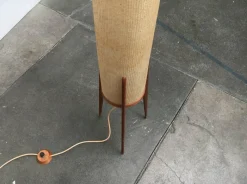 Clearance Pamono Mid-Century Teak Rocket Tripod Floor Lamp, 1960s