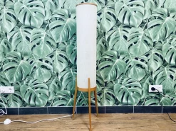 Outlet Pamono Mid-Century Teak Tripod Rocket Floor Lamp, 1950