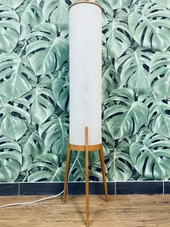 Outlet Pamono Mid-Century Teak Tripod Rocket Floor Lamp, 1950