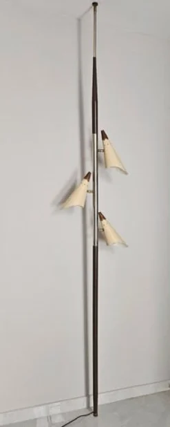 Best Pamono Mid-Century Tension Pole Lamp with Three Shades attrited to Stilnovo, Italy, 1960s