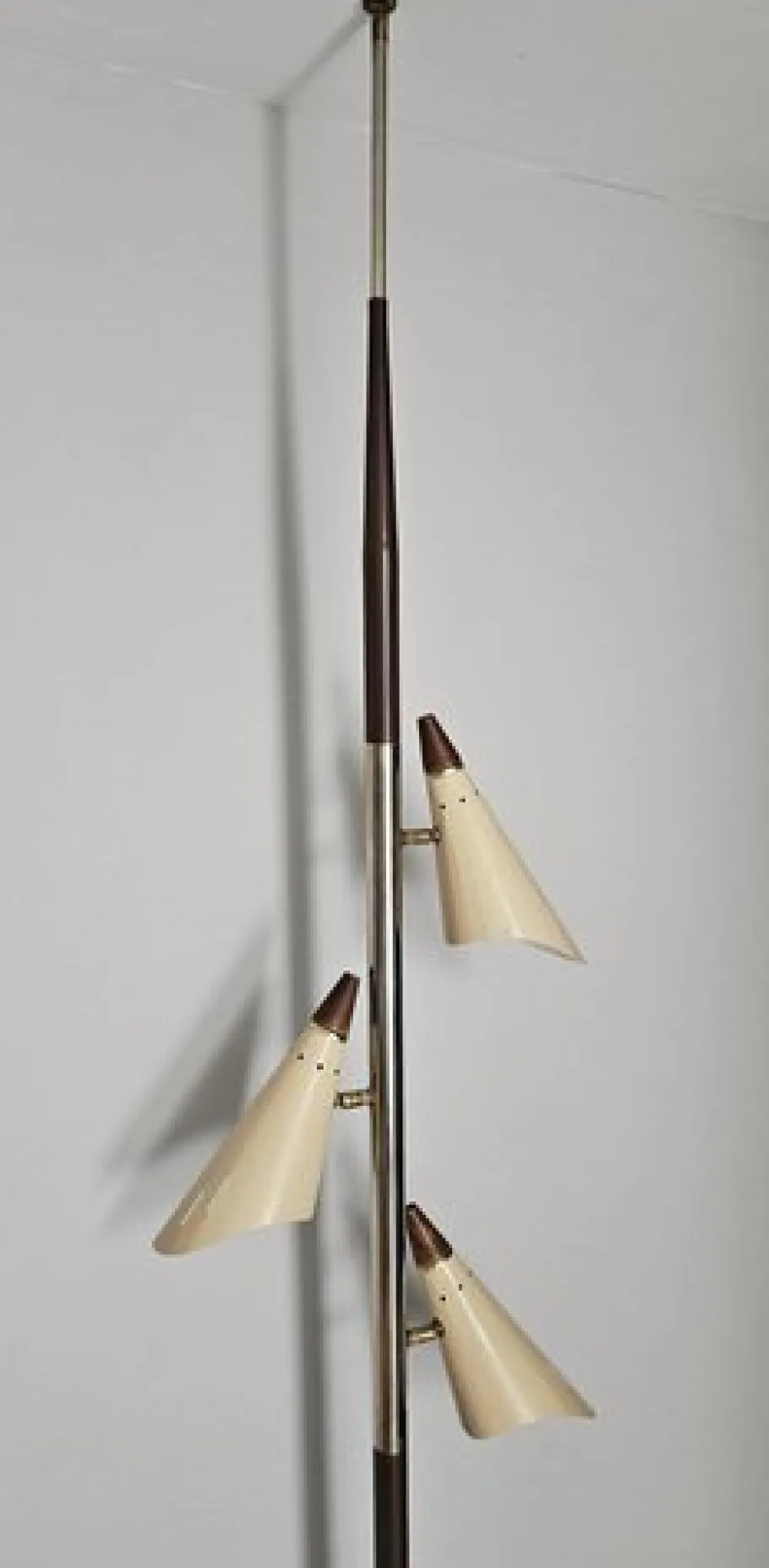 Best Pamono Mid-Century Tension Pole Lamp with Three Shades attrited to Stilnovo, Italy, 1960s