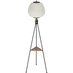 Best Pamono Mid-Century Tripod Floor Lamp in Brass, Metal, Opaline Glass from Stilnovo, Italy, 1950s