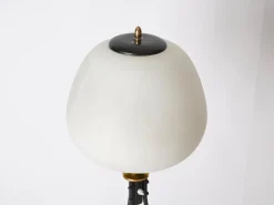 Best Pamono Mid-Century Tripod Floor Lamp in Brass, Metal, Opaline Glass from Stilnovo, Italy, 1950s