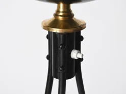 Best Pamono Mid-Century Tripod Floor Lamp in Brass, Metal, Opaline Glass from Stilnovo, Italy, 1950s