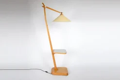 Online Pamono Mid-Century Wooden Floor Lamp from Krasna Jizba attributed to Jan Vanek, Czechoslovakia, 1950s