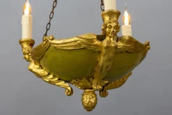 Clearance Pamono Mid-19th Century French Empire Giltwood Three-Light Chandelier