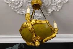 Clearance Pamono Mid-19th Century French Empire Giltwood Three-Light Chandelier