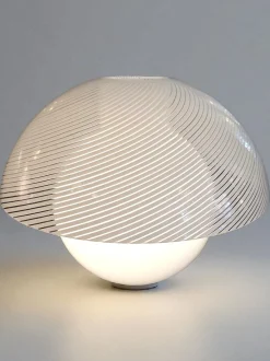 Clearance Pamono Milk Glass Table Lamp from VeArt, Italy, 1970s