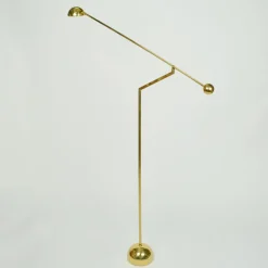 New Pamono Minimal Brass Counter Balance Floor Lamp from Sölken Leuchten, 1970s