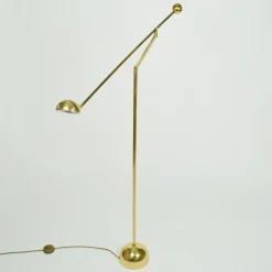New Pamono Minimal Brass Counter Balance Floor Lamp from Sölken Leuchten, 1970s