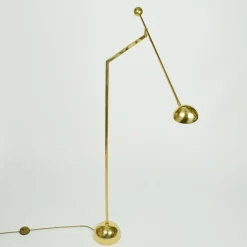 New Pamono Minimal Brass Counter Balance Floor Lamp from Sölken Leuchten, 1970s