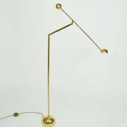 New Pamono Minimal Brass Counter Balance Floor Lamp from Sölken Leuchten, 1970s