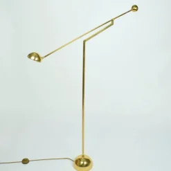 New Pamono Minimal Brass Counter Balance Floor Lamp from Sölken Leuchten, 1970s
