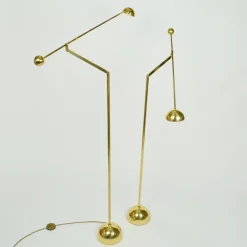 New Pamono Minimal Brass Counter Balance Floor Lamp from Sölken Leuchten, 1970s