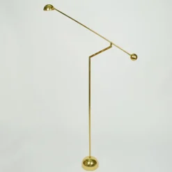 Pamono Minimal Counter Balance Floor Lamps in Brass, 1970s