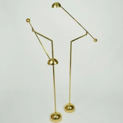 Pamono Minimal Counter Balance Floor Lamps in Brass, 1970s