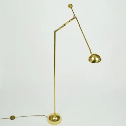 Pamono Minimal Counter Balance Floor Lamps in Brass, 1970s