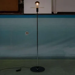 Online Pamono Minimalist Bauhaus Style Floor Lamp in Glass and Chrome