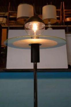 Online Pamono Minimalist Bauhaus Style Floor Lamp in Glass and Chrome