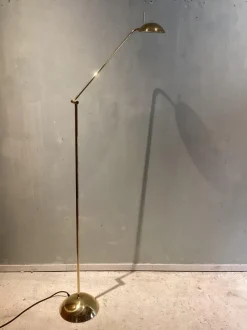 Hot Pamono Minimalistic Brass Floor Lamp from Temde, 1980s