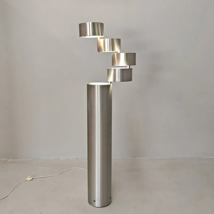 Outlet Pamono Model Domingo Cylindrical Floor Lamp by F. Sartoni for Stilux, 1970s