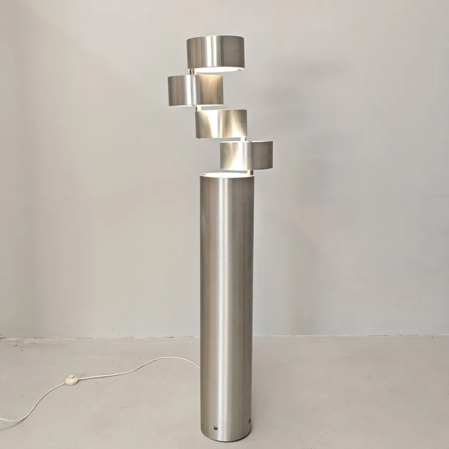 Outlet Pamono Model Domingo Cylindrical Floor Lamp by F. Sartoni for Stilux, 1970s