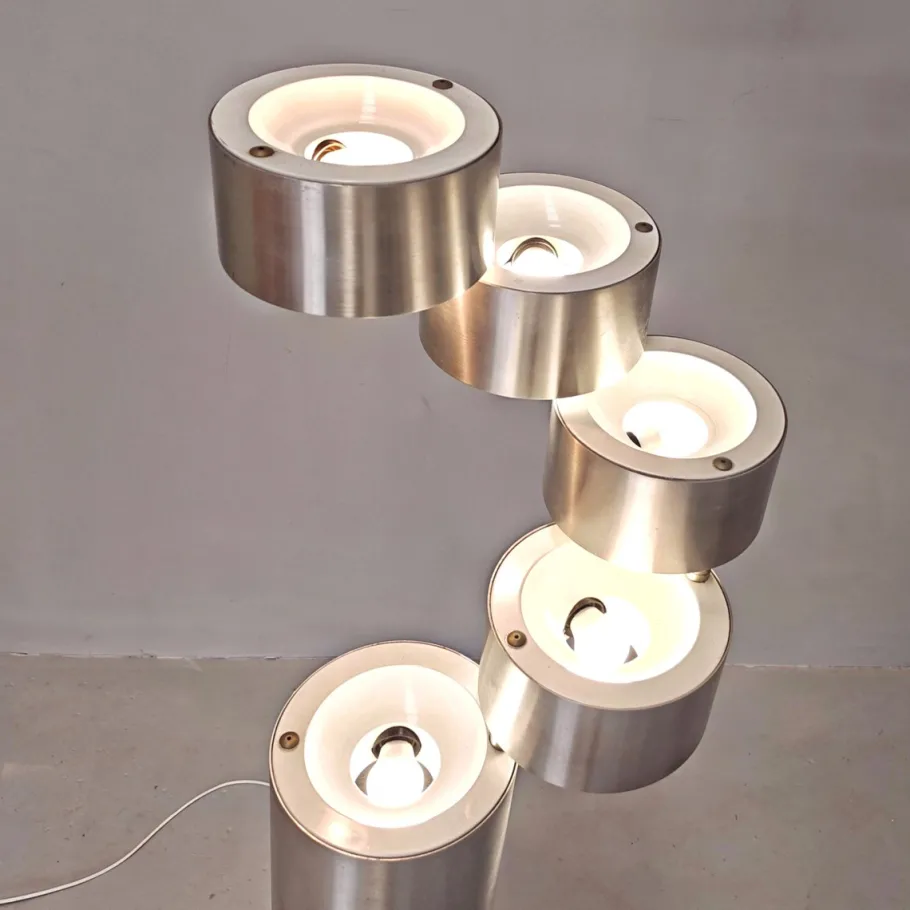 Outlet Pamono Model Domingo Cylindrical Floor Lamp by F. Sartoni for Stilux, 1970s