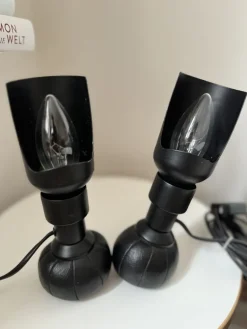 Best Pamono Model P600 Table Lamps in Black by Gino Sarfatti for Arteluce, Set of 2