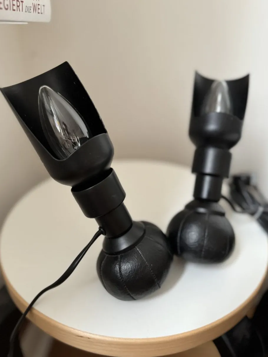 Best Pamono Model P600 Table Lamps in Black by Gino Sarfatti for Arteluce, Set of 2