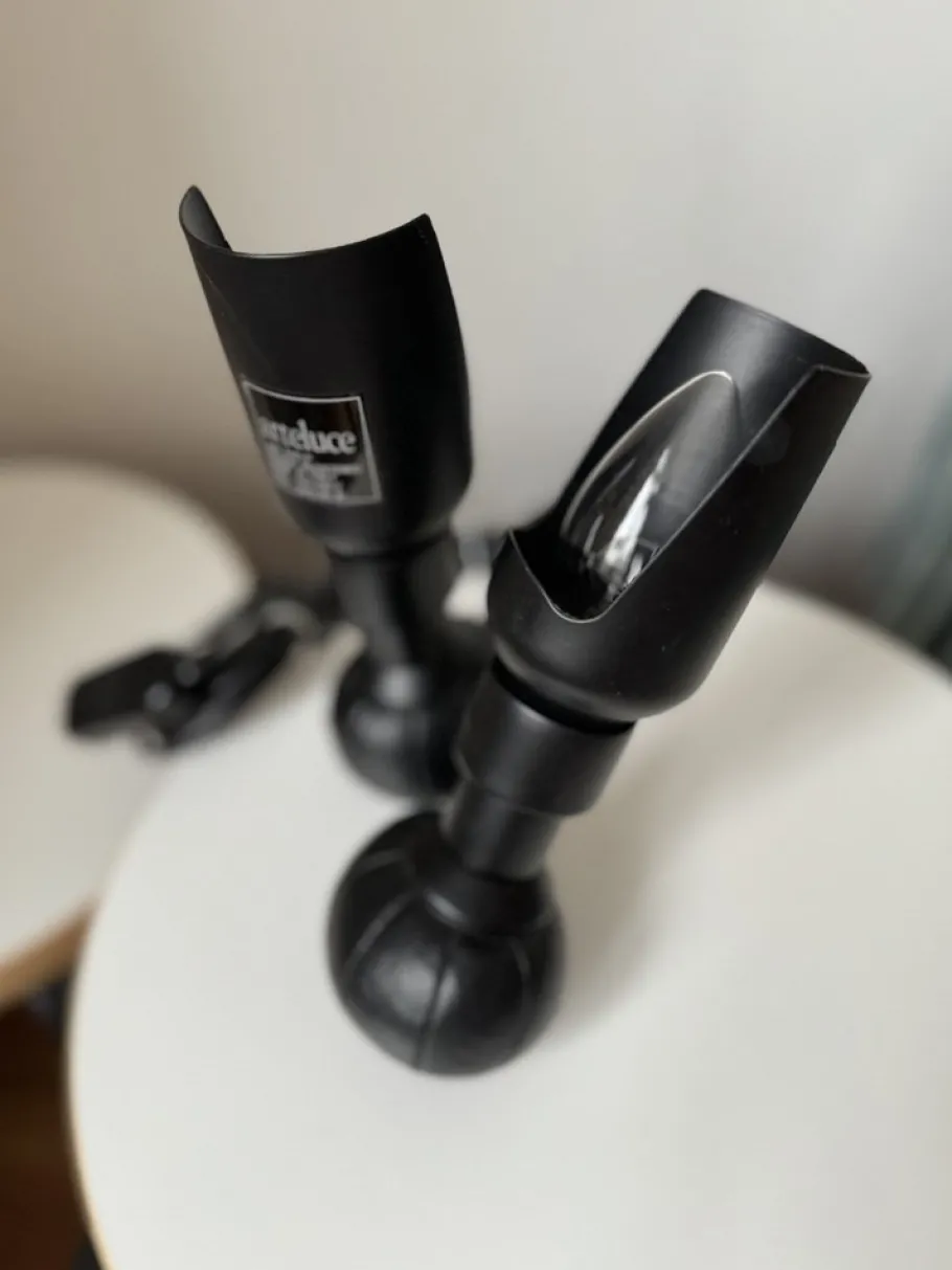 Best Pamono Model P600 Table Lamps in Black by Gino Sarfatti for Arteluce, Set of 2