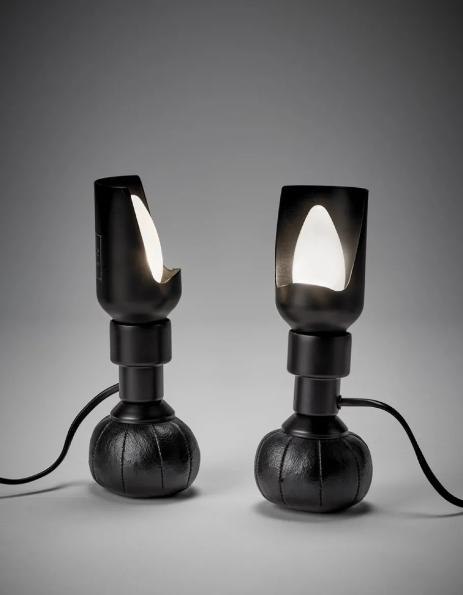 Best Pamono Model P600 Table Lamps in Black by Gino Sarfatti for Arteluce, Set of 2