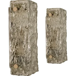 Best Pamono Modern Ice Glass Wall Light by J T Kalmar, Austria, 1960s