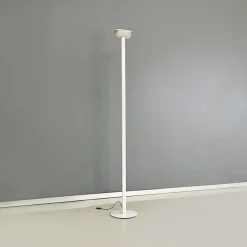 Discount Pamono Modern Italian White Metal and Knurled Glass Floor Lamp, 1980s