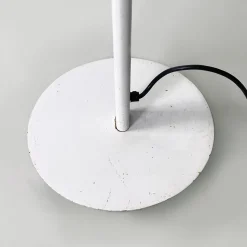 Discount Pamono Modern Italian White Metal and Knurled Glass Floor Lamp, 1980s