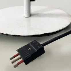 Discount Pamono Modern Italian White Metal and Knurled Glass Floor Lamp, 1980s