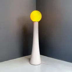 Sale Pamono Modern Italian Yellow Glass Floor Lamp by Annig Sarian for Kartell, 1970s