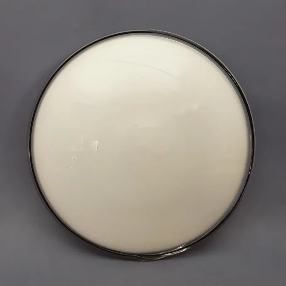 Best Pamono Modern Space Age Ceiling Lamp in White and Black Murano Glass, 1970s