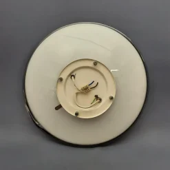 Best Pamono Modern Space Age Ceiling Lamp in White and Black Murano Glass, 1970s