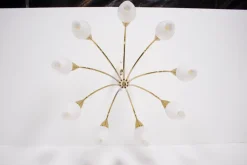 Best Pamono Modernist 9 Arm Light Light in Solid Brass from Vereinigte Werkstätten München, 1950s