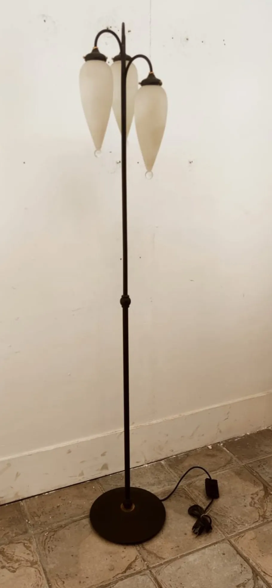 Clearance Pamono Molano Murano Glass Wrought Iron Floor Lamp