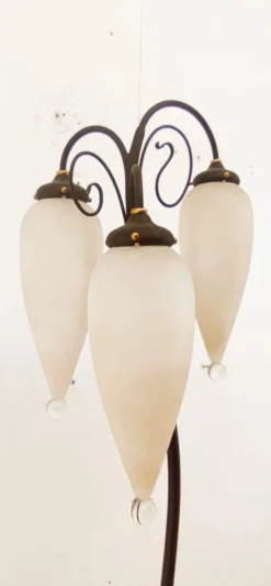 Clearance Pamono Molano Murano Glass Wrought Iron Floor Lamp