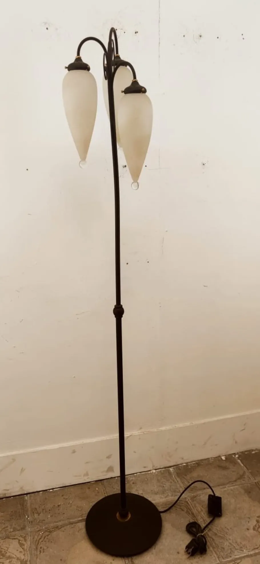 Clearance Pamono Molano Murano Glass Wrought Iron Floor Lamp