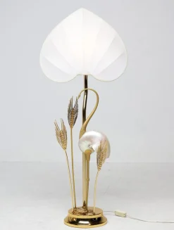 Online Pamono Monumental Gilt Brass Floor Lamp by Antonio Pavia, 1970
