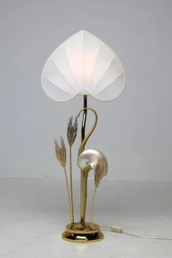 Online Pamono Monumental Gilt Brass Floor Lamp by Antonio Pavia, 1970