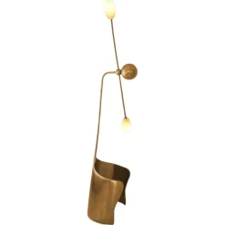 New Pamono Moulin Floor Lamp in Brass and Hand-Blown Glass by Atelier Ellery