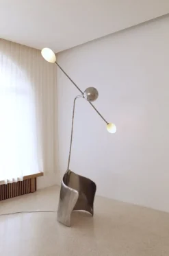 Best Pamono Moulin Floor Lamp in Inox Stainless Steel by Atelier Ellery