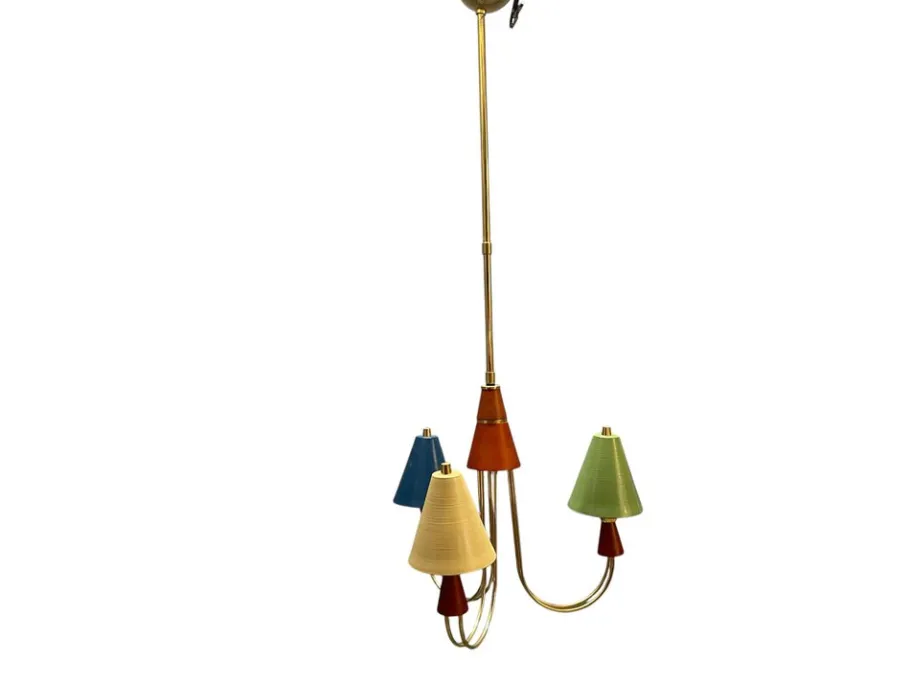 Discount Pamono Multicolored Brass Pendant, 1980s