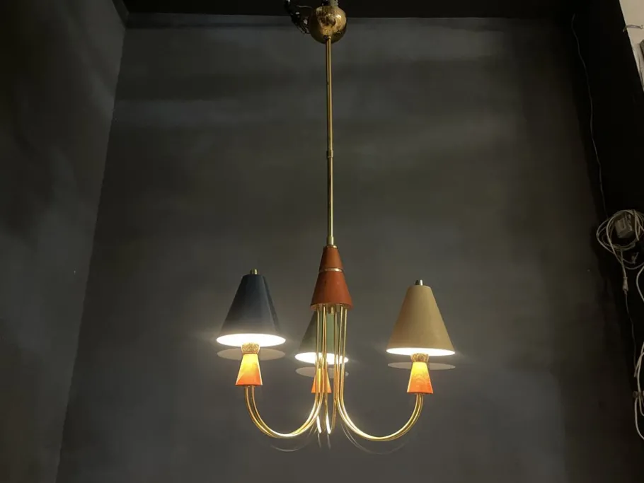 Discount Pamono Multicolored Brass Pendant, 1980s