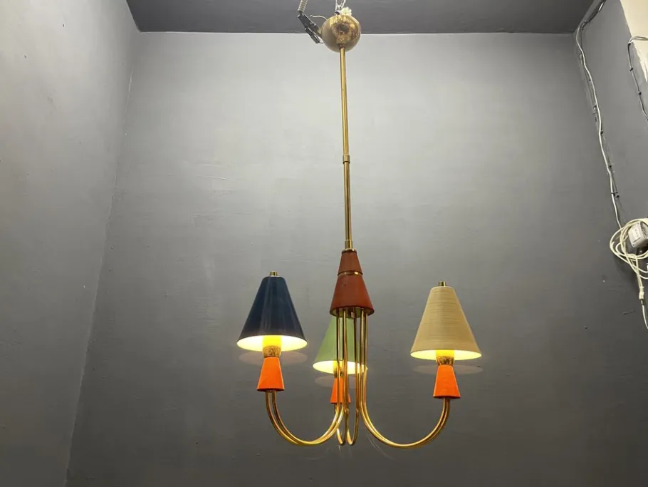 Discount Pamono Multicolored Brass Pendant, 1980s