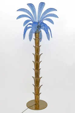Clearance Pamono Murano Glass and Brass Palm Tree Floor Lamp, 1970s